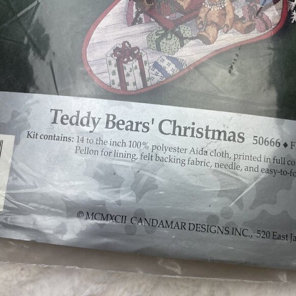 Something Special Counted Cross Stitch Kit Teddy Bears Christmas Stocking - Picture 4 of 6